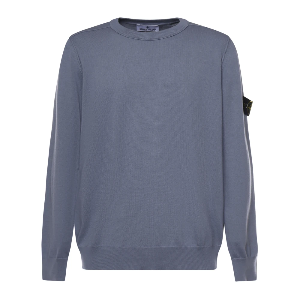 Stone Island Blue Round-Neck Knitwear, Male, S, Crew Neck Jumper