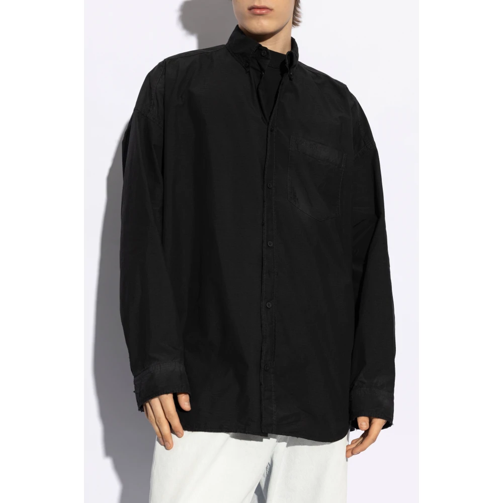 Balenciaga Overhemd met zak Black Heren