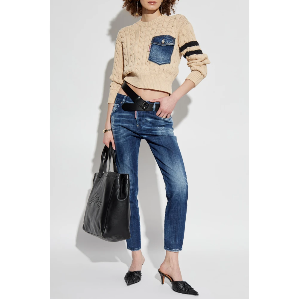 Dsquared2 Trui met zak Beige Dames