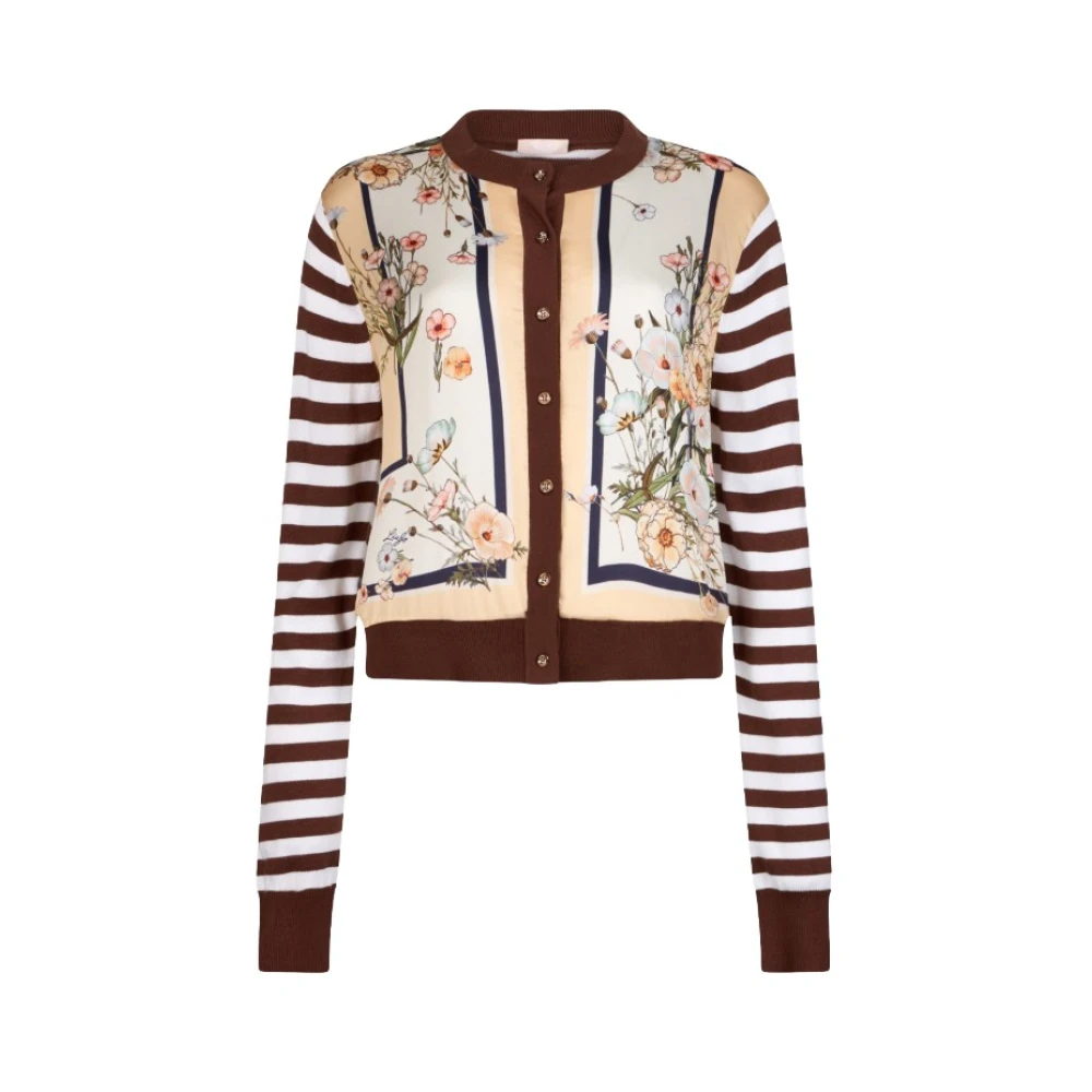 Liu Jo Women's Multicolor Cardigans, Xs, Wa6384ms49ip9245 Cardigan With Printed Twill Insert