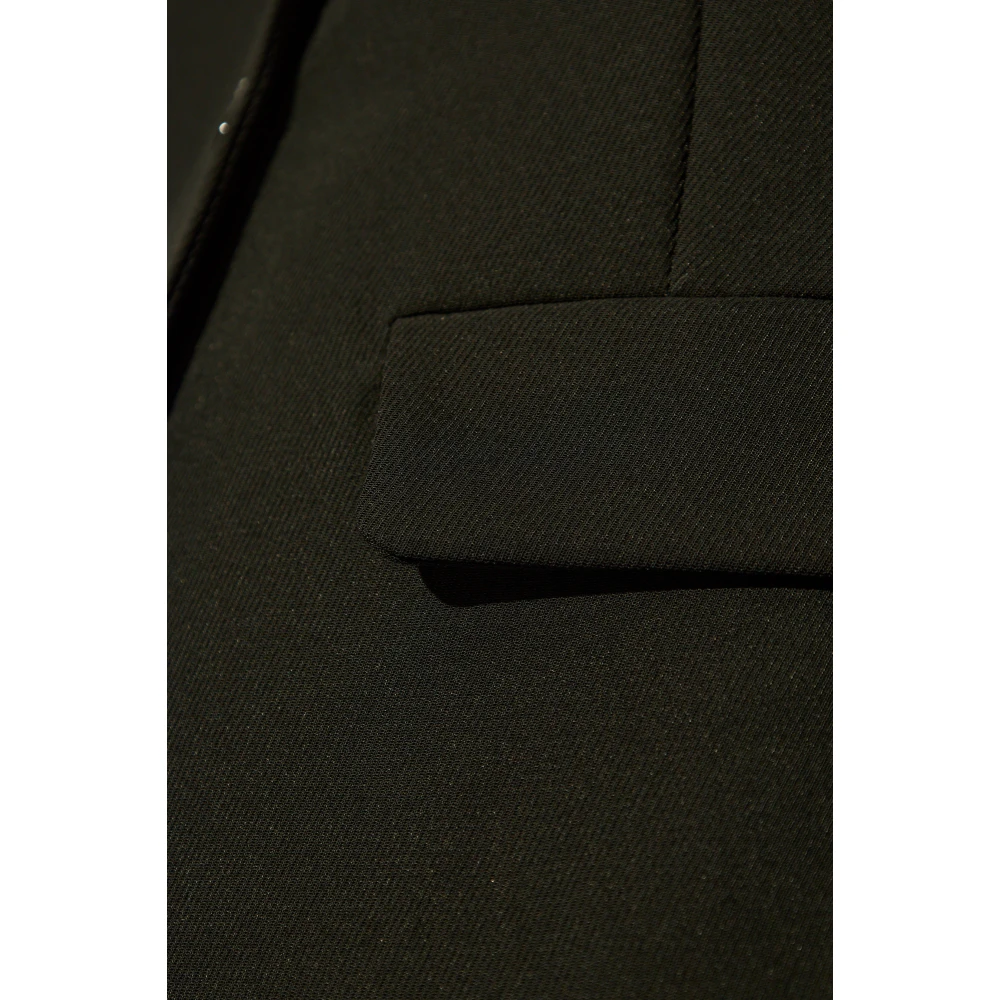 Ganni Blazer met open revers Black Dames