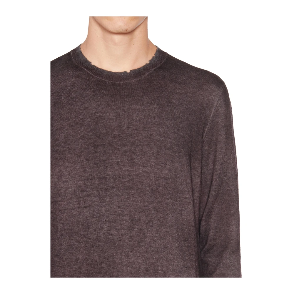 Avant Toi Vernietigde Crewneck Sweater Black Heren