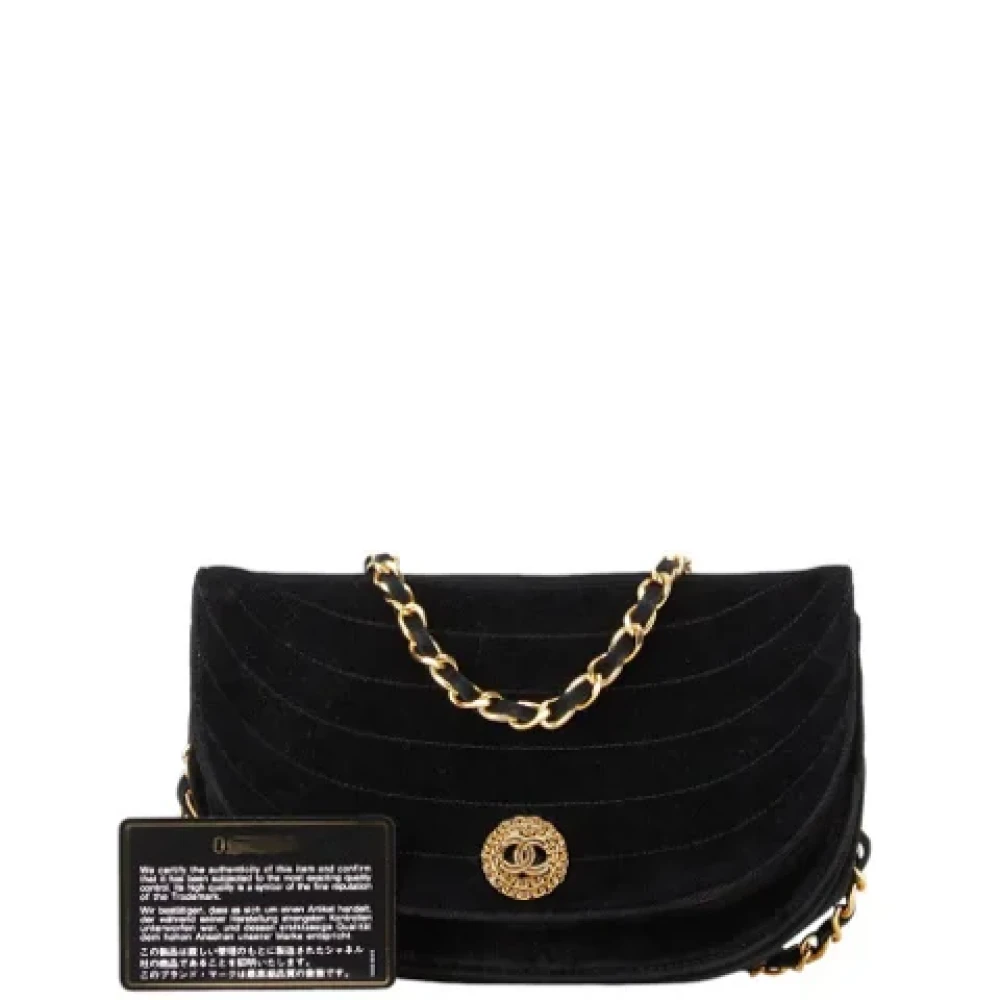 Chanel Vintage Pre-owned Suede chanel-bags Black Dames