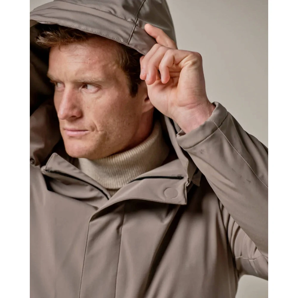 Profuomo Regenjas Lang Bruin Buitenkleding Beige Heren