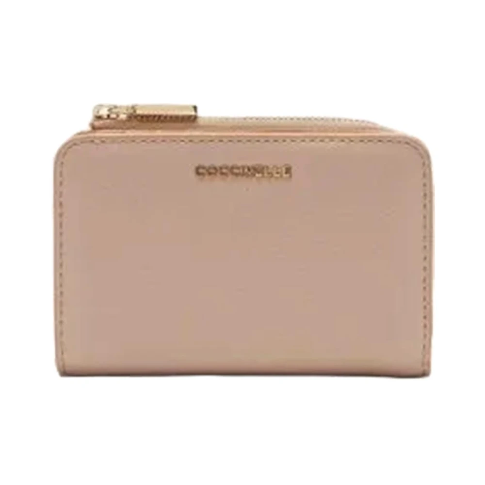 Coccinelle Leren portemonnee met ritssluiting Beige Dames