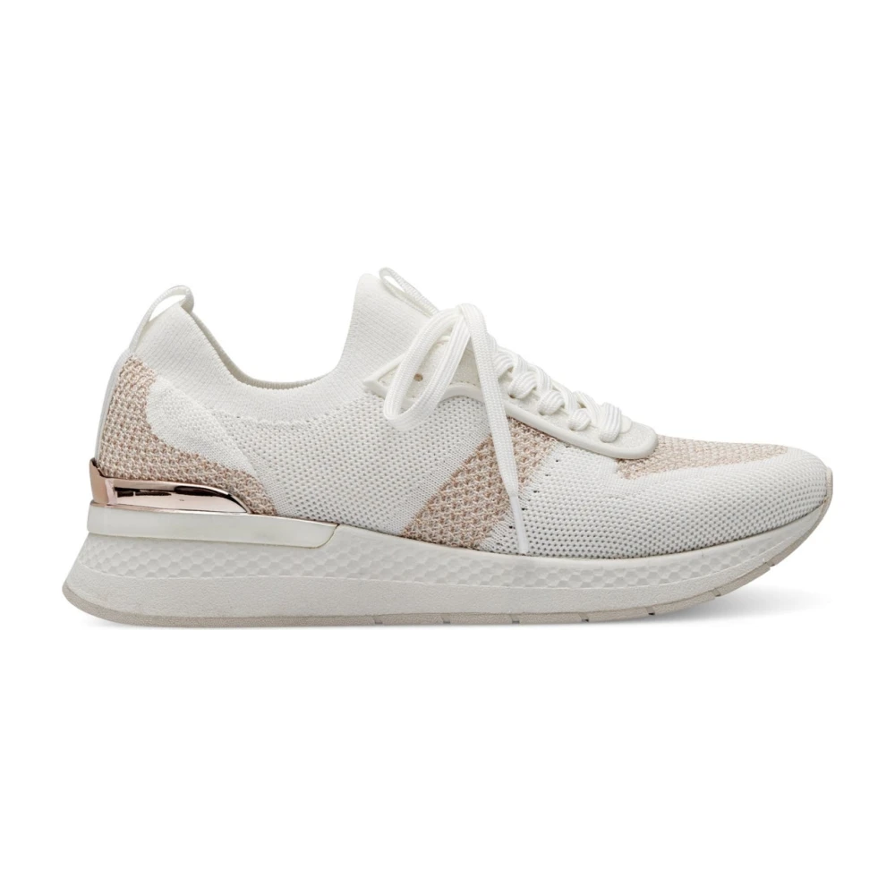 Tamaris Women's White Sneakers, 6 Uk, Rose Gold Trainers