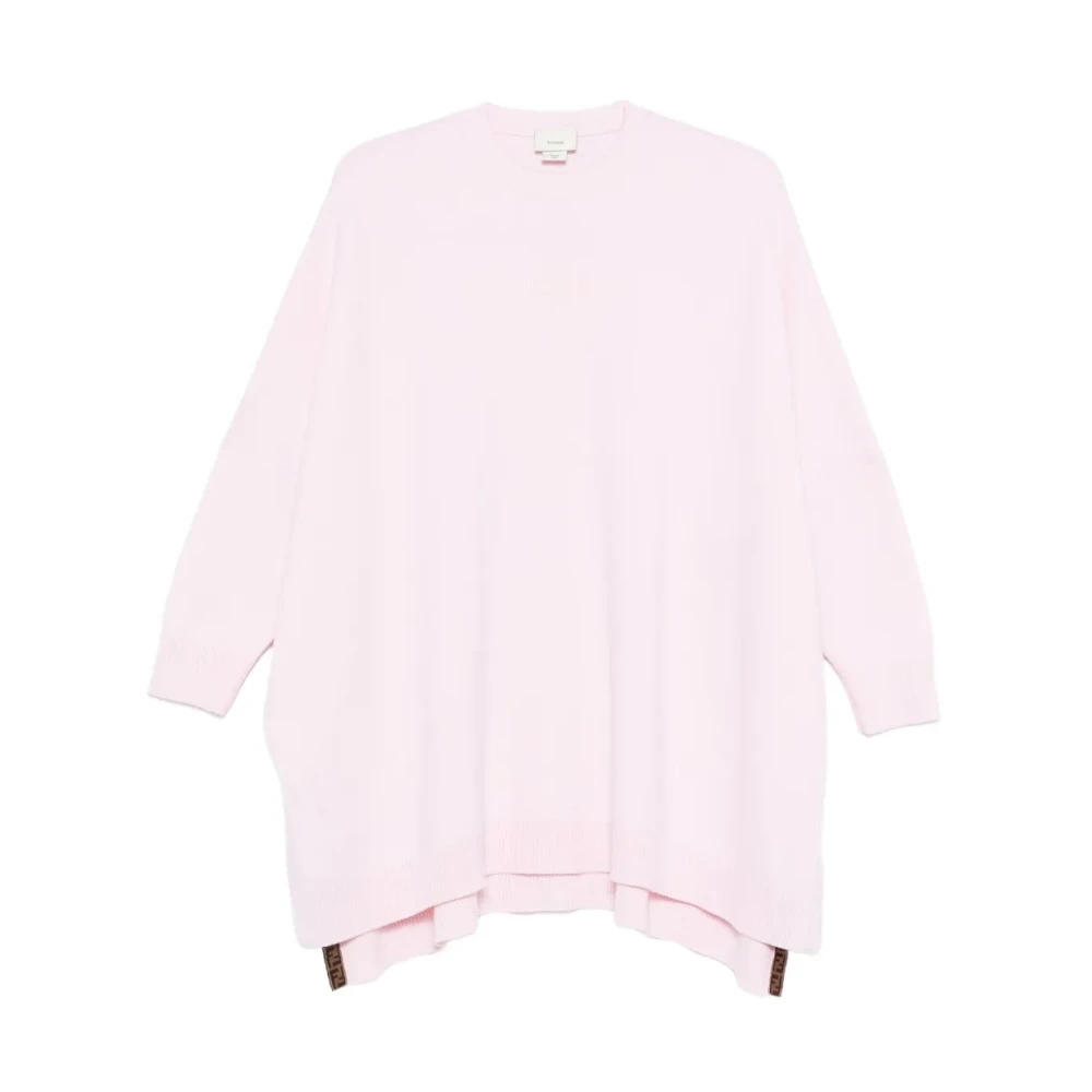 Fendi Girls Pink Dresses, 12 Y, Abito Wool Knit Logo