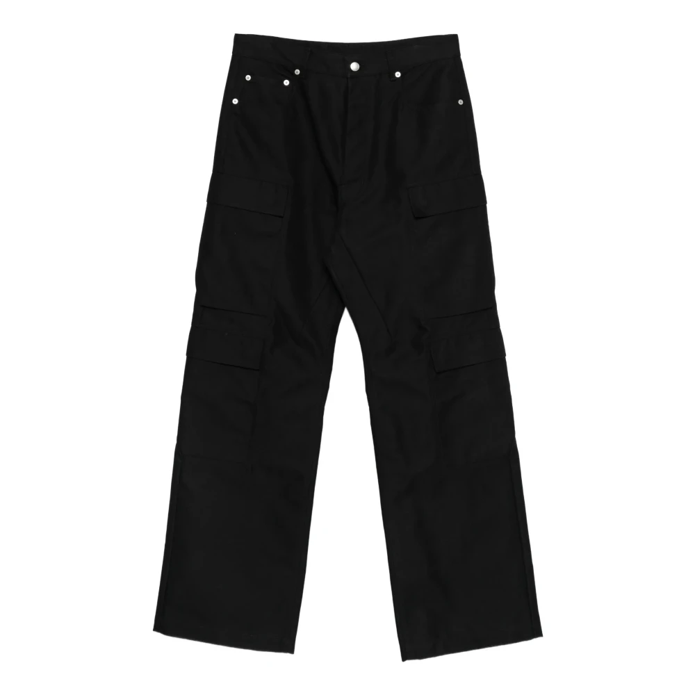 Rick Owens Men's Black Geth Cargo Pant - Straight Fit Jeans - W30 - Jeans