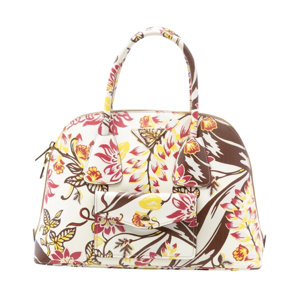 Prada Vintage Women's Pre-Owned Floral Print Dome Satchel