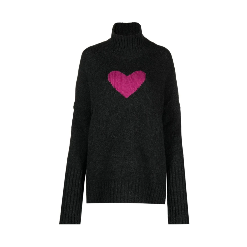 Zadig & Voltaire Grijze trui met hartmotief voor dames Gray Dames