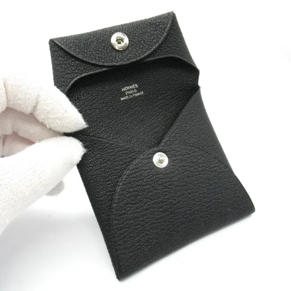 Hermès Vintage Pre-owned Leather wallets Black Dames