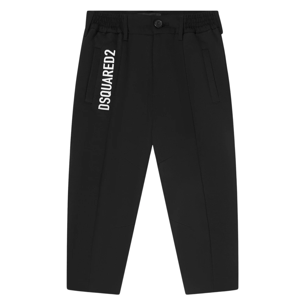 Dsquared2 Boys Black Trousers, 10 Y, Logo Print Trendy Trousers