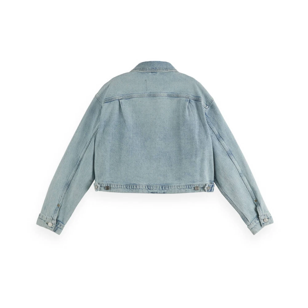 Scotch & Soda Korte Denim Trucker Jack Blauw Blue Dames