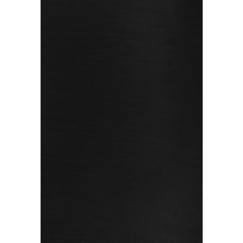 Max Mara Zwart wollen jersey T-shirt met reliëf logo Black Dames