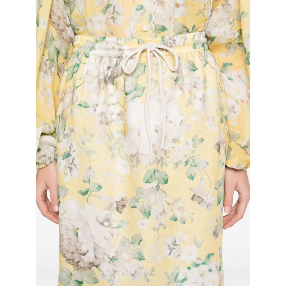 Zimmermann Gele Linnen Rok met Acaciaprint Multicolor Dames