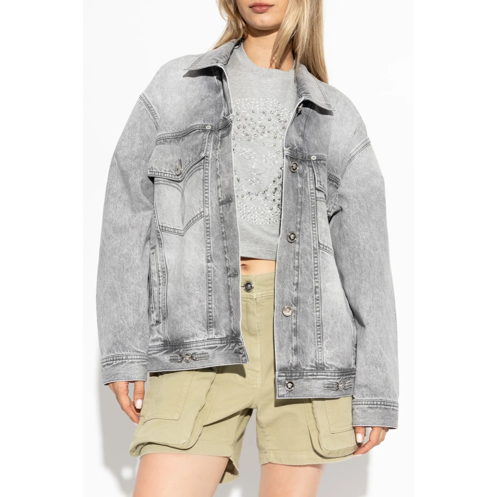 Versace Denim jas Gray Dames