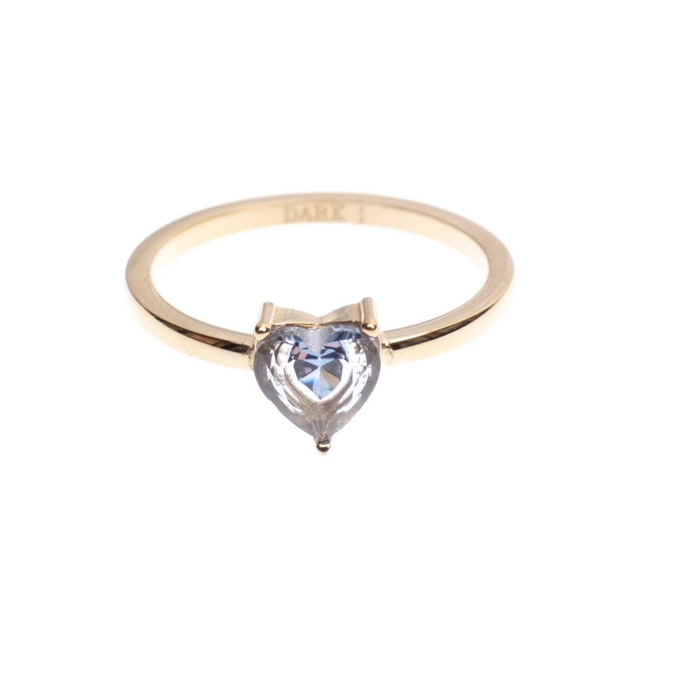 Heart Crystal Ring Light Blue