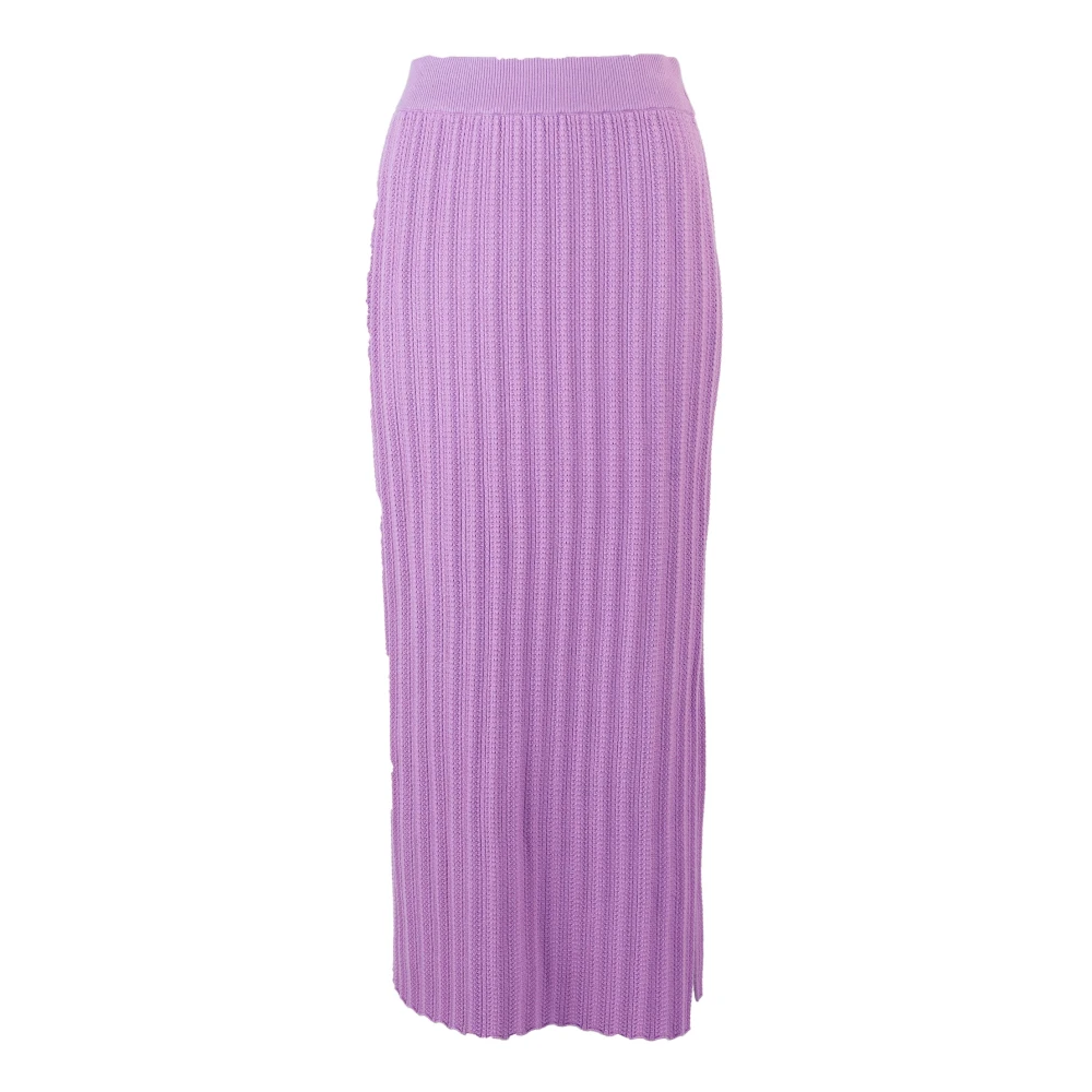March23 Gebreide Rok Sri Lanka Stijl Purple Dames