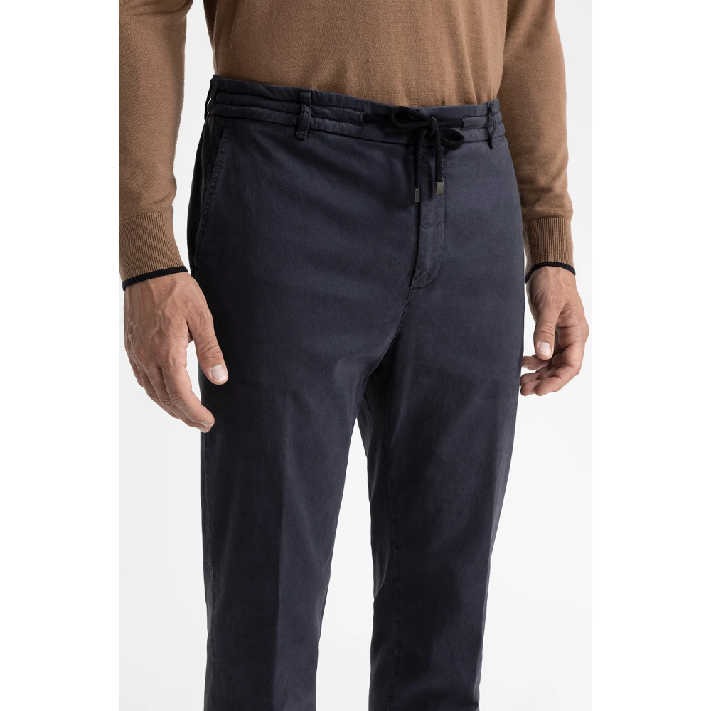 PESERICO Katoen tencel en zijden joggers Blue Heren