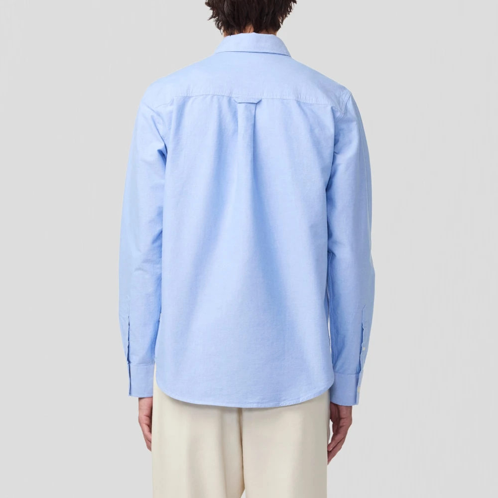 Nn07 Lichtblauwe Oxford Overhemd met parelmoerknopen Blue Heren