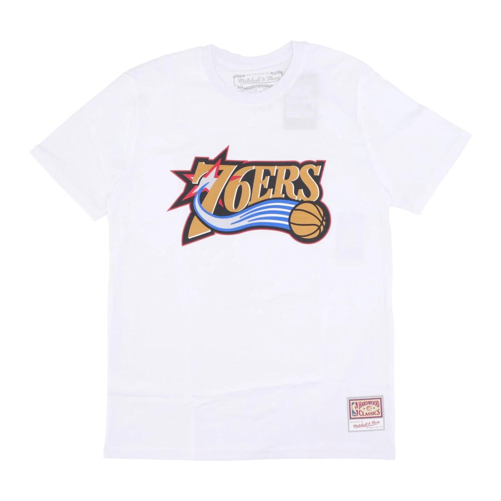 Mitchell & Ness Men's White Philadelphia 76Ers Logo Tee