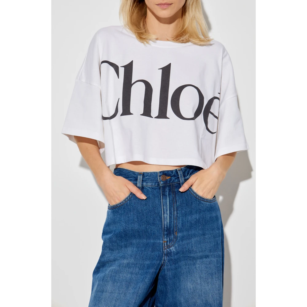 Chloé Korte oversize t-shirt White Dames