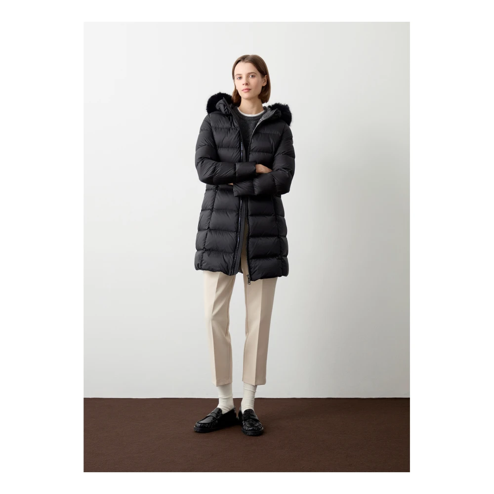 Colmar Zwarte Winterjas met Bont Capuchon Black Dames