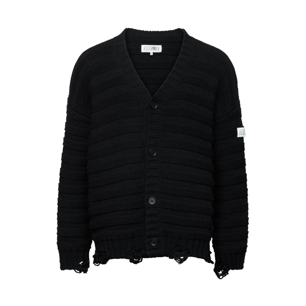 Mm6 Maison Margiela Black Wool Cardigan - Male - Cardigans - S - Knitwear
