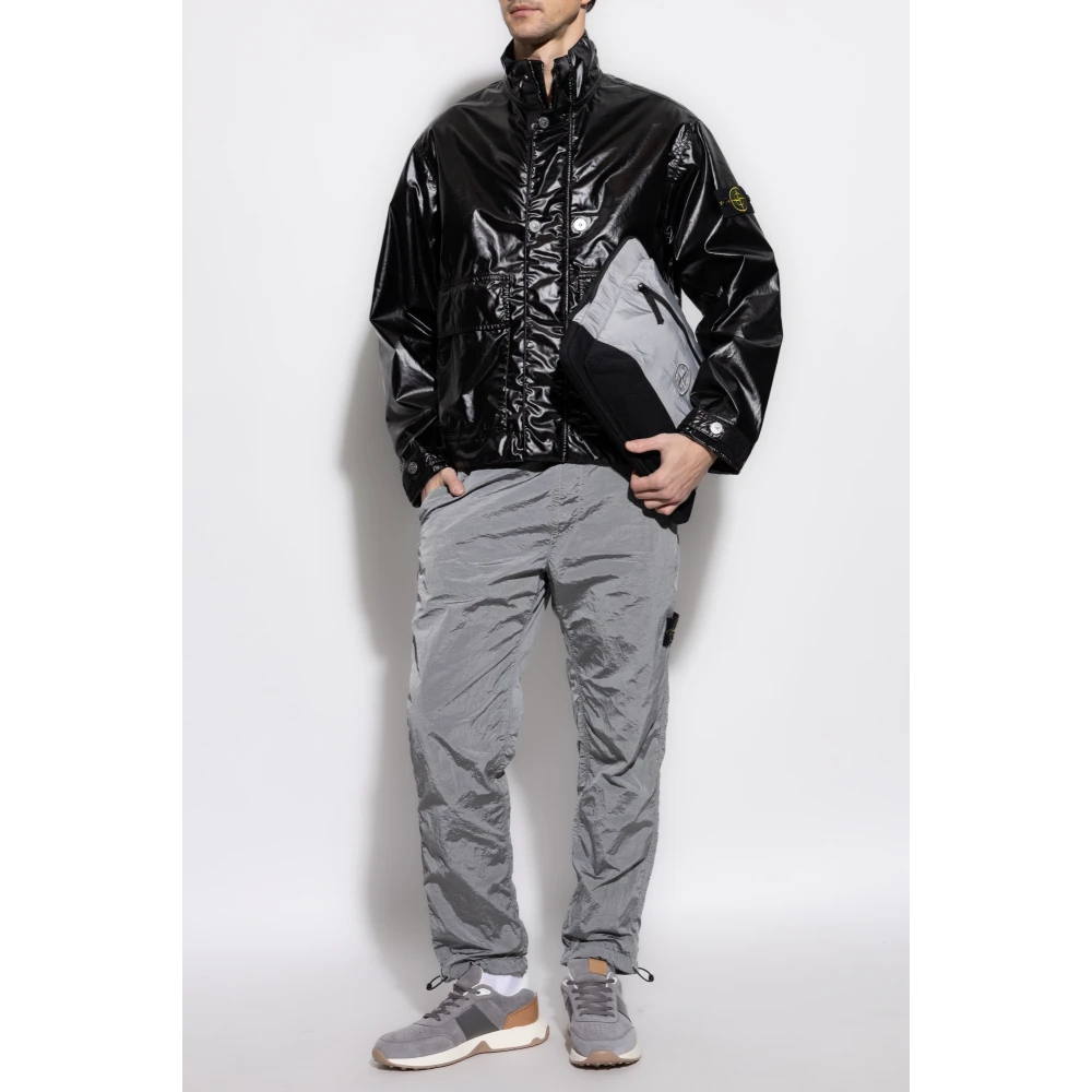 Stone Island Jas met logo Black Heren