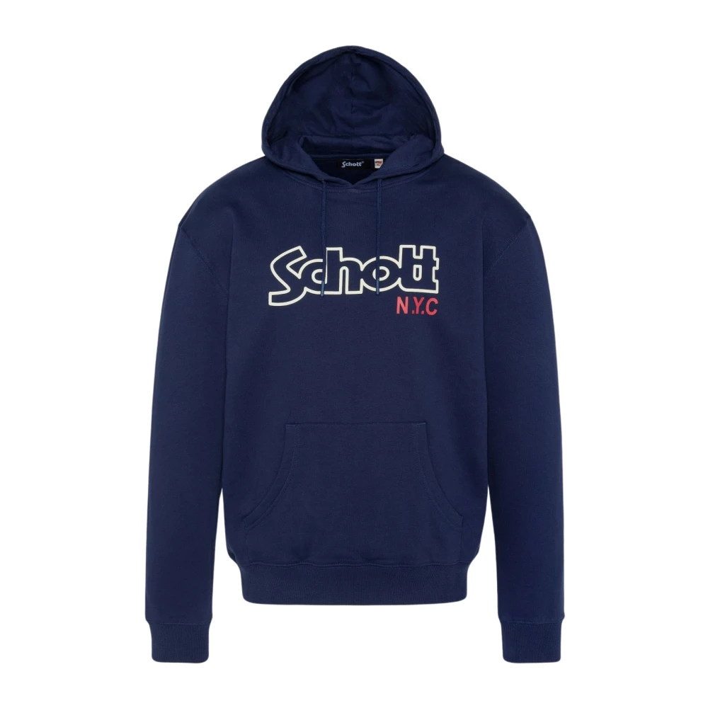 Schott NYC Iconische Sidney Hoodie Blauw Blue Heren