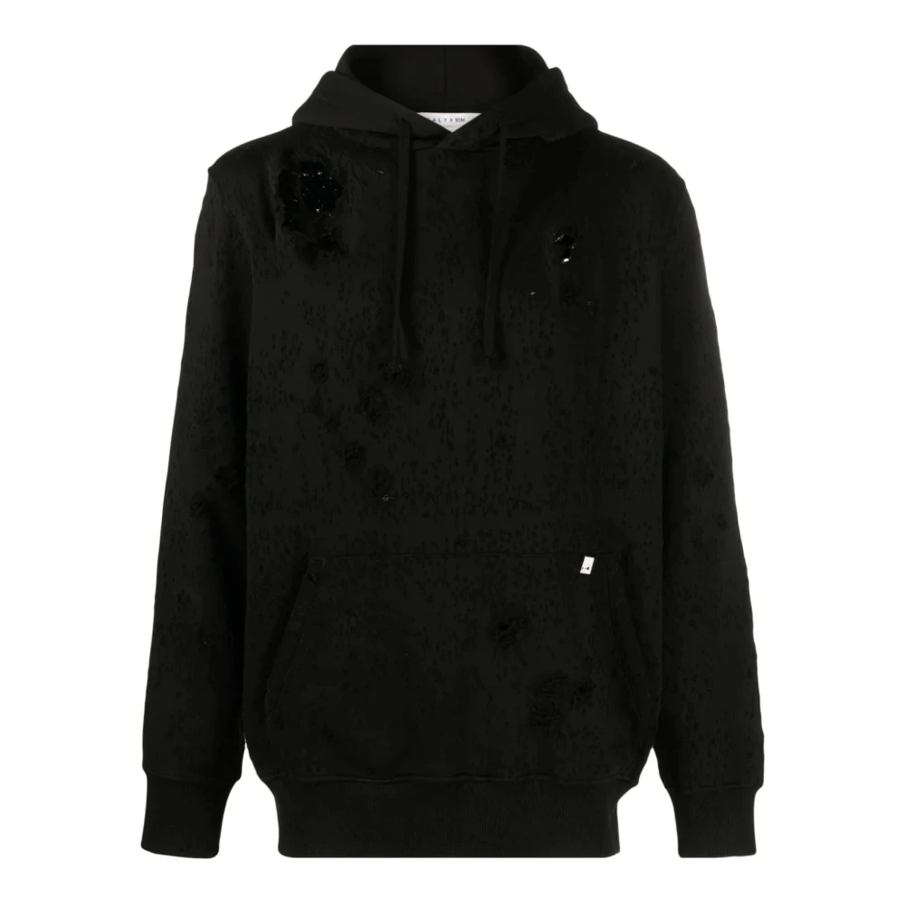 1017 Alyx 9SM Zwarte katoenen hoodie met voorzak Black Heren