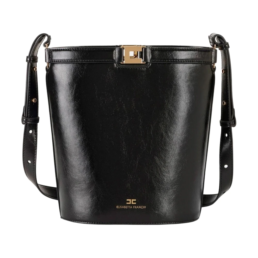 Elisabetta Franchi Black Logo Crossbody Bag - Female - Cross Body Bags - One Size - Bags