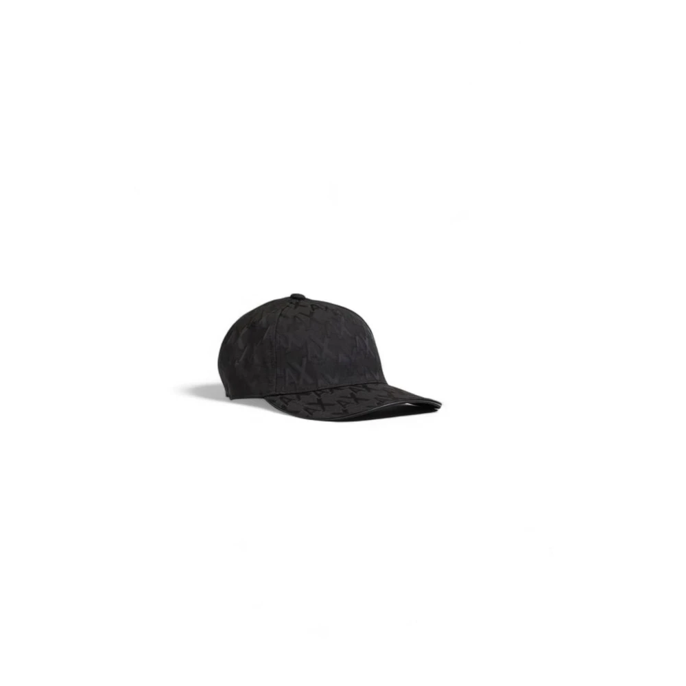 Armani Exchange Zwarte polyester hoeden en petten Black Heren