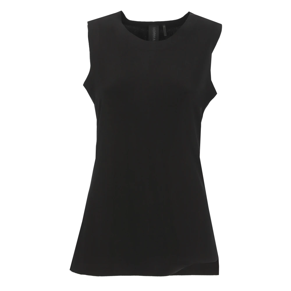 Norma Kamali Black Jersey Tank Top - Female - Sleeveless Tops - L - Tops