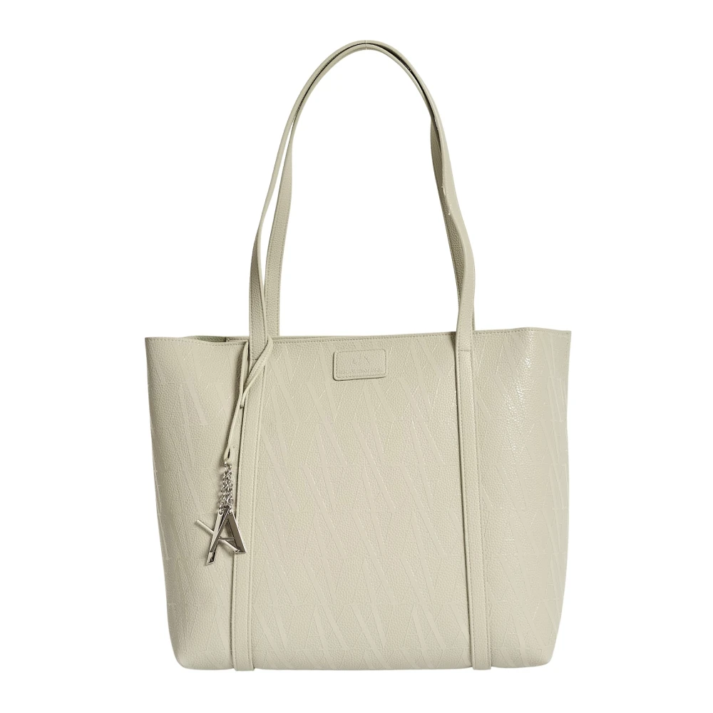 Armani Exchange Vrouw Beige Tote Bag Met Allover-Monogram
