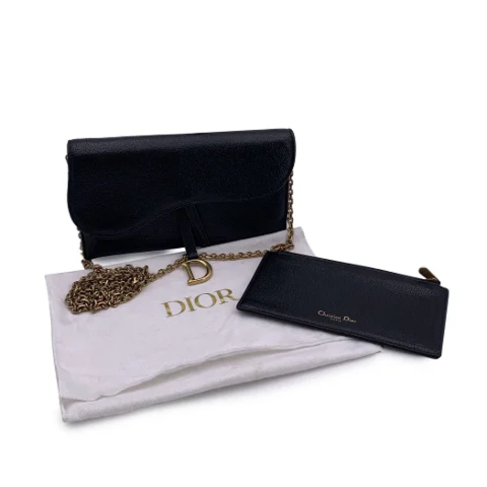 Dior Vintage Pre-owned Leather wallets Black Dames