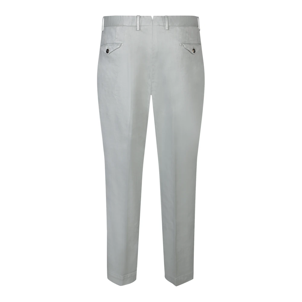Dell'oglio Blauwe Linnenmix Maatwerk Broek Blue Heren