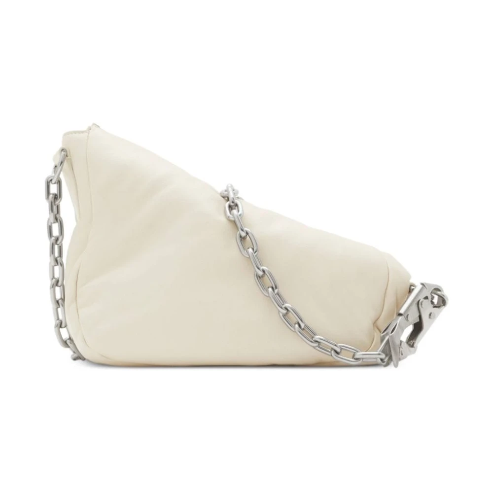 Burberry Witte Schoudertas van Lamsvacht met Ringversiering Beige Dames