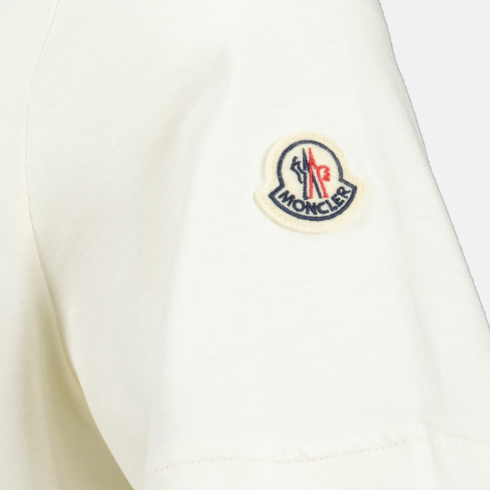 Moncler Wit T-shirt met geborduurd logo White Heren