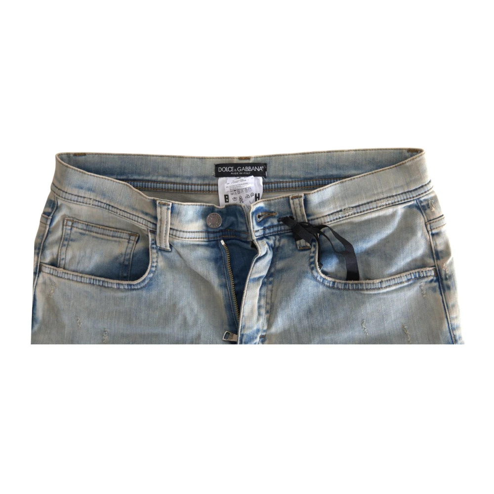 Dolce & Gabbana Blauwe Skinny Jeans Rits Italië Blue Dames