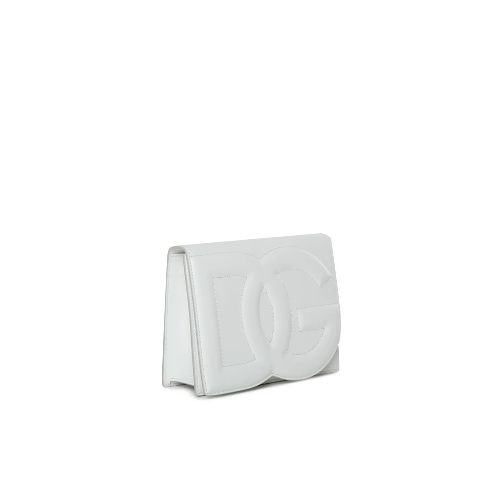Dolce & Gabbana Witte Kalfsleren Flap Tas White Dames