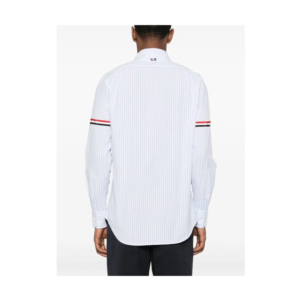 Thom Browne Verticaal Gestreept Katoenen Overhemd Blue Heren