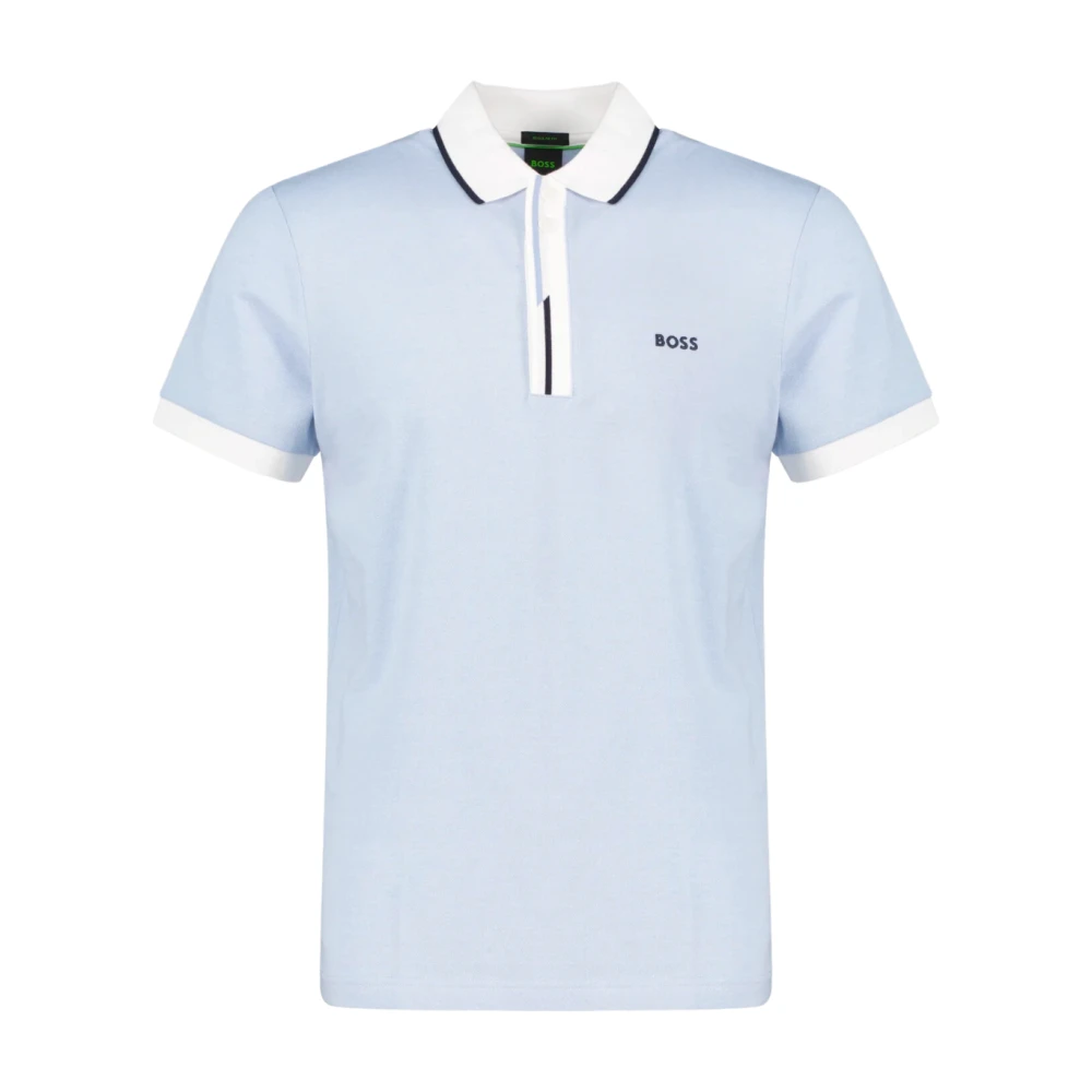 Hugo Boss Logo-geborduurd Piqué Polo Shirt Blue Heren
