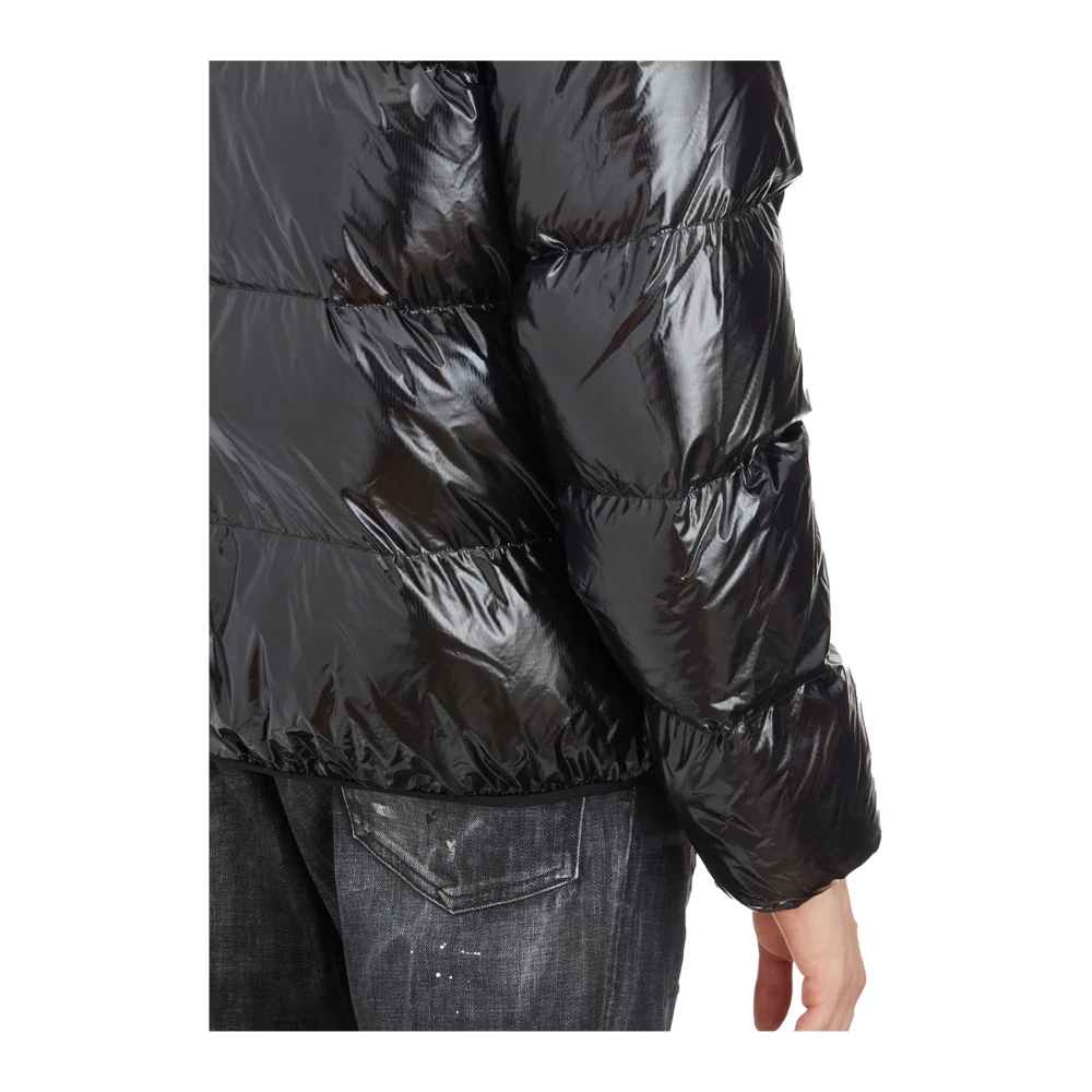 Dsquared2 Pufferjack met Logo Applicatie Black Heren