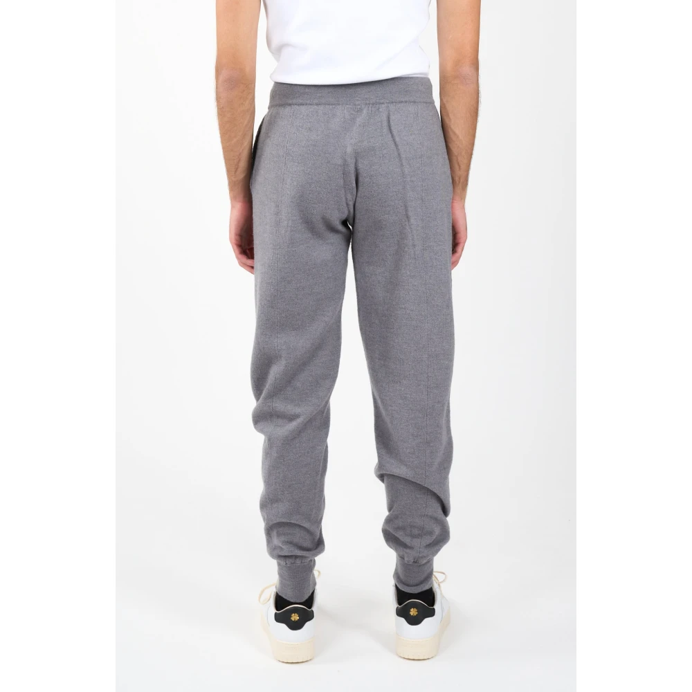 Roberto Collina Merinowol Elastische Broek Gray Heren
