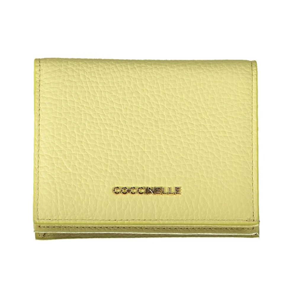 Coccinelle Yellow Leather Wallet With Coin Purse - Female - Wallets & Cardholders - Green - One Size - Accessories