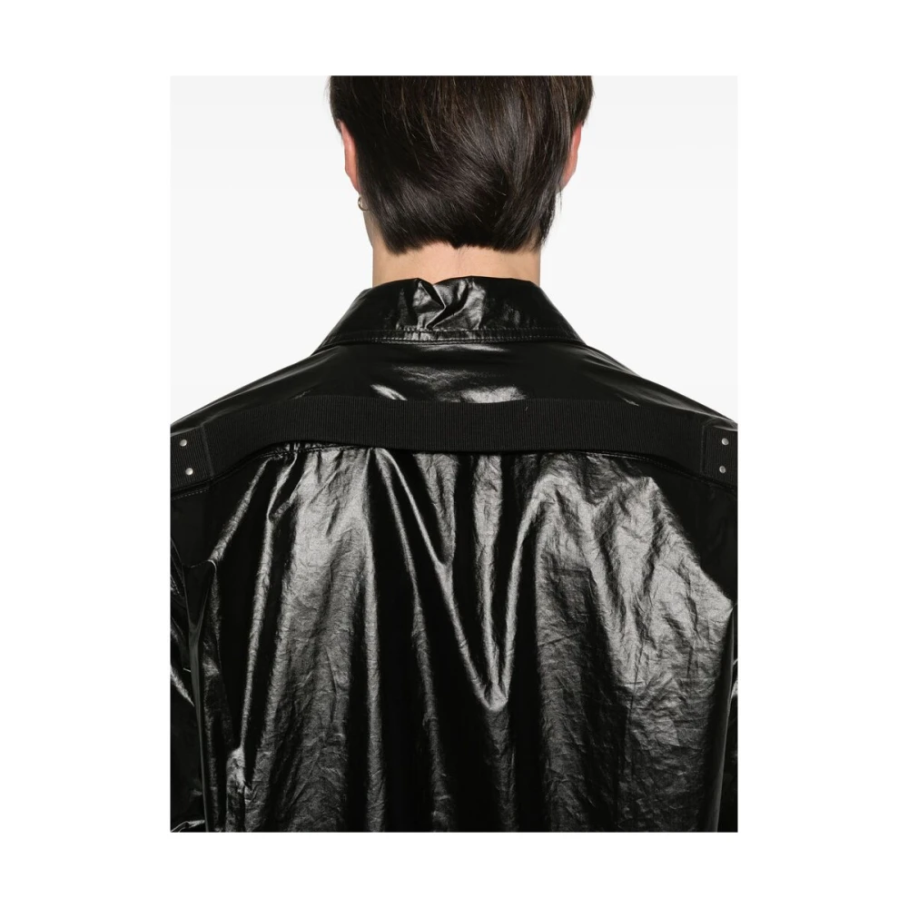 Rick Owens Zwarte bovenkleding met ritssluiting en zakken met studs Black Heren