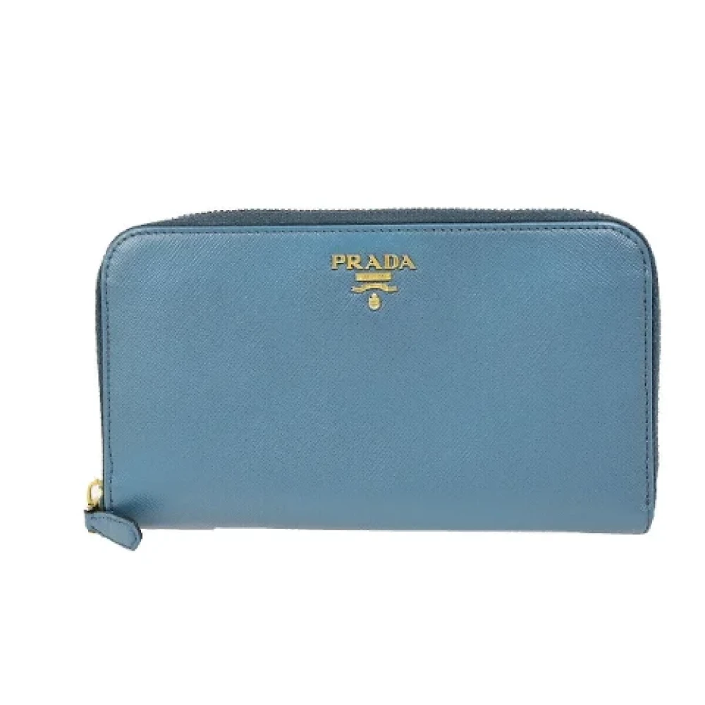 Prada Vintage Pre-owned Leather wallets Blue Dames