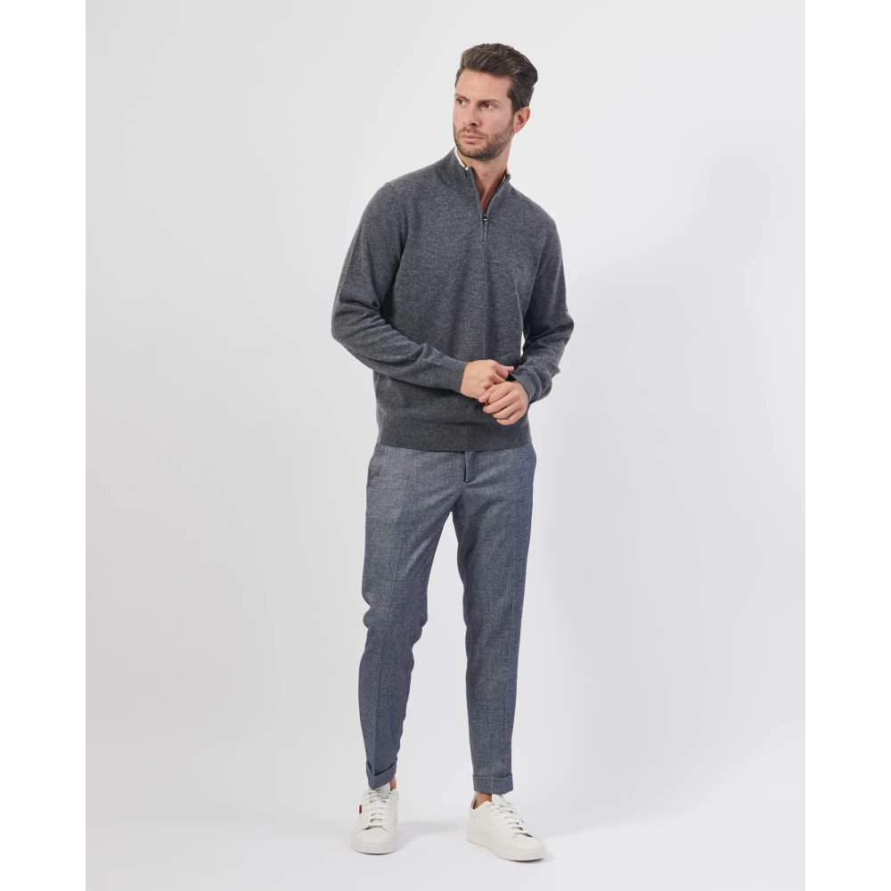Hugo Boss Grijze Wol Zip Trui Gray Heren