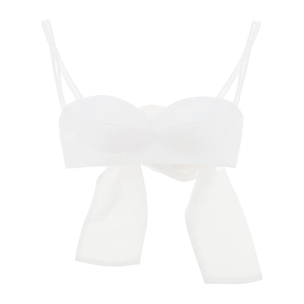 Magda Butrym Rozen Detail Katoenen Bralette Top White Dames